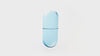 Medical capsule with transparent blue bubbles